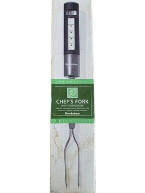 Brookstone Chef's Fork Digital Grill Thermometer Meat Stainless Fork